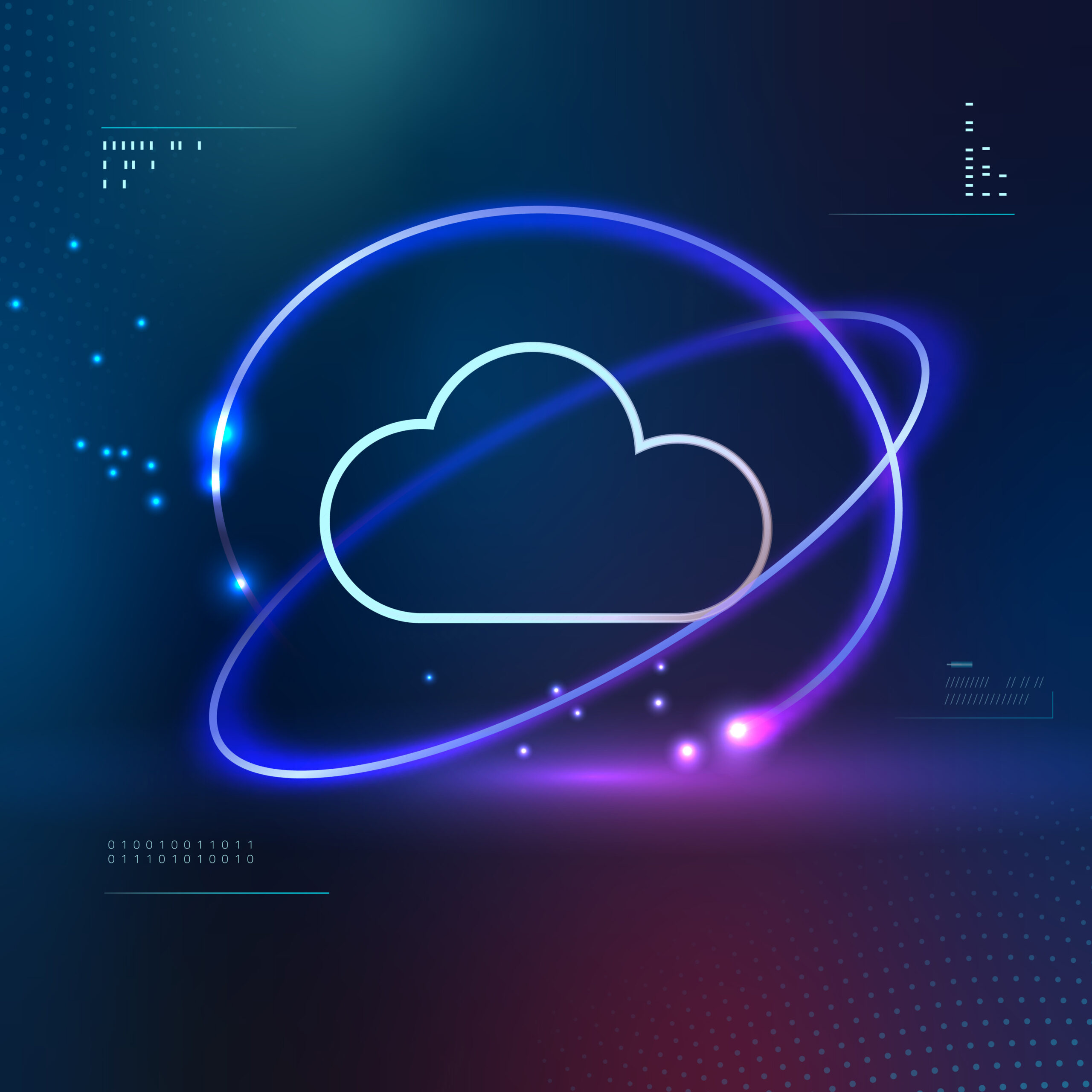 Print Computer cloud network technology vector